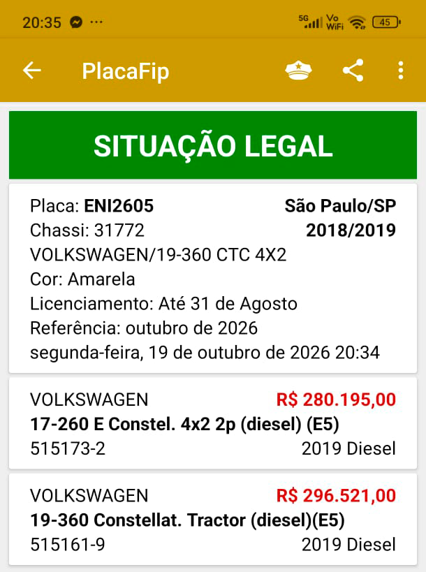 Comprovante Situação Legal Placa ENI2605